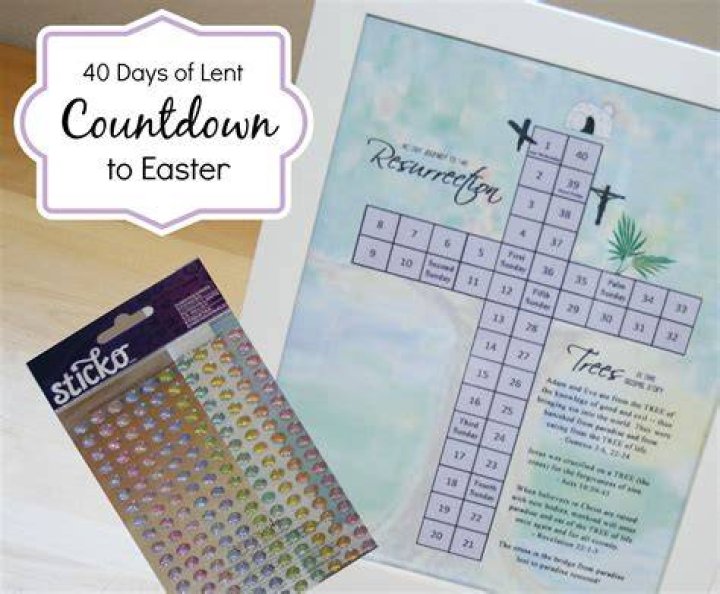 40 Day Lent Cross Countdown to Easter (free printable)