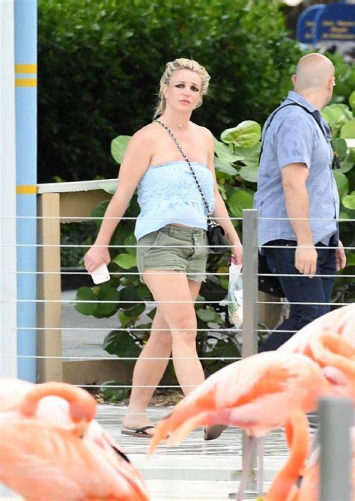 Britney Spears at Miami with her boyfriend, Sam Asghari